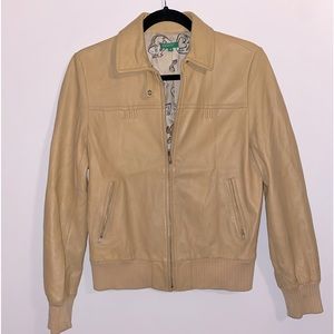 UNITED COLORS OF BENETTON Beige Leather Jacket
